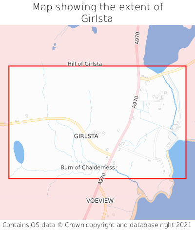 Map showing extent of Girlsta as bounding box