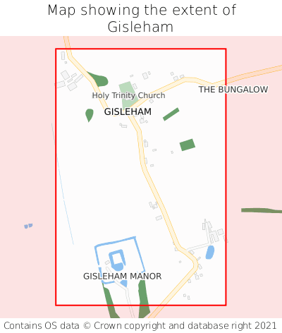 Map showing extent of Gisleham as bounding box