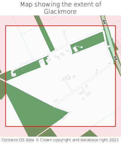 Map showing extent of Glackmore as bounding box