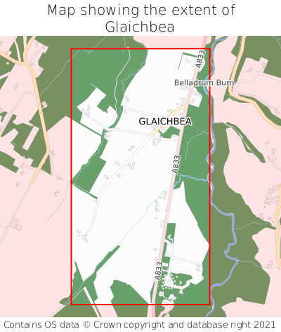 Map showing extent of Glaichbea as bounding box