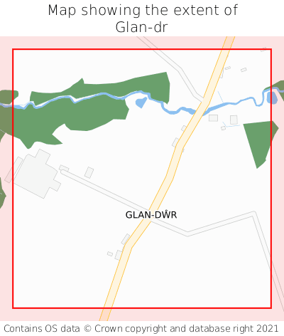 Map showing extent of Glan-dr as bounding box
