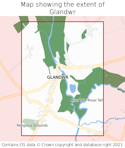 Map showing extent of Glandwr as bounding box