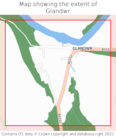 Map showing extent of Glandwr as bounding box