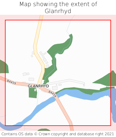 Map showing extent of Glanrhyd as bounding box