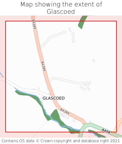 Map showing extent of Glascoed as bounding box