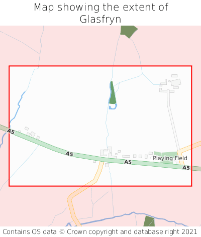 Map showing extent of Glasfryn as bounding box
