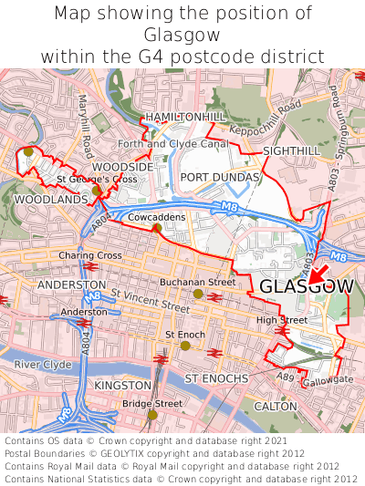 Map showing location of Glasgow within G4