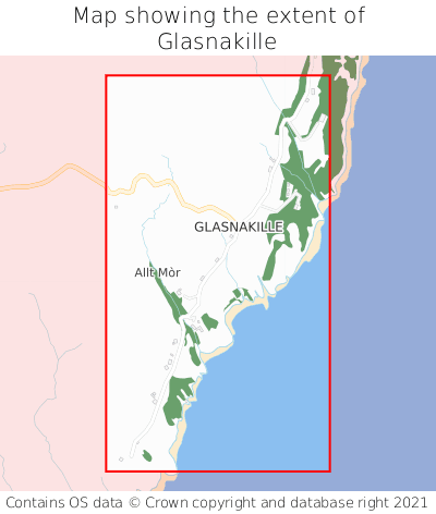 Map showing extent of Glasnakille as bounding box