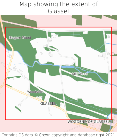 Map showing extent of Glassel as bounding box