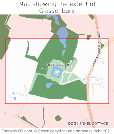 Map showing extent of Glassenbury as bounding box