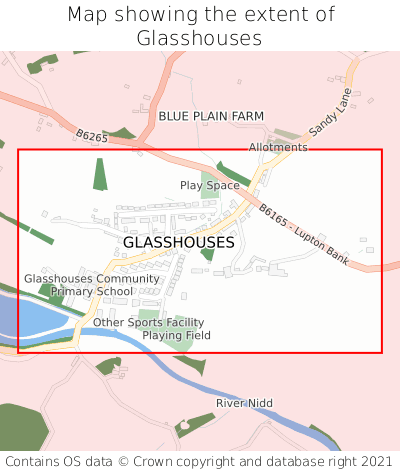 Map showing extent of Glasshouses as bounding box