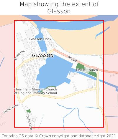 Map showing extent of Glasson as bounding box