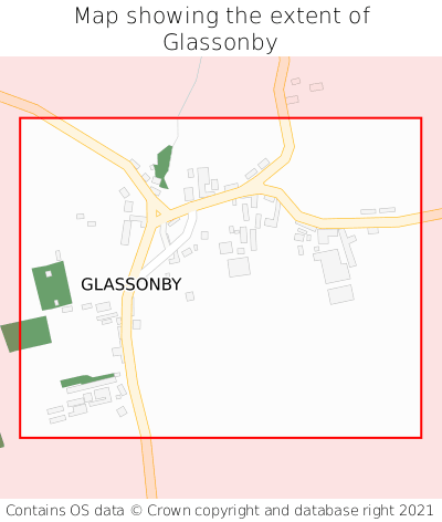 Map showing extent of Glassonby as bounding box