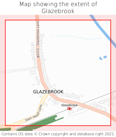 Map showing extent of Glazebrook as bounding box