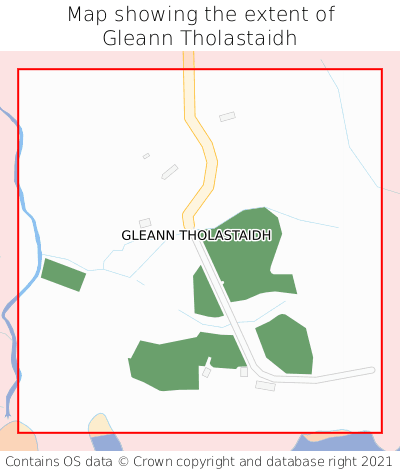 Map showing extent of Gleann Tholastaidh as bounding box