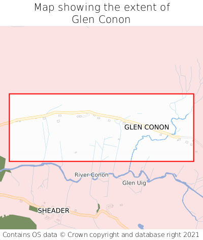 Map showing extent of Glen Conon as bounding box