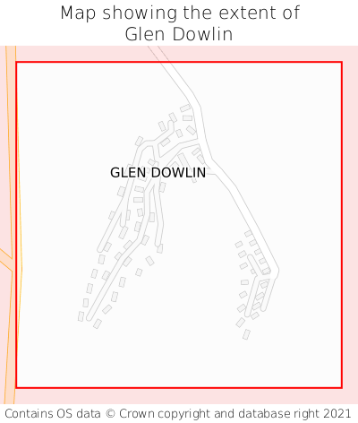 Map showing extent of Glen Dowlin as bounding box