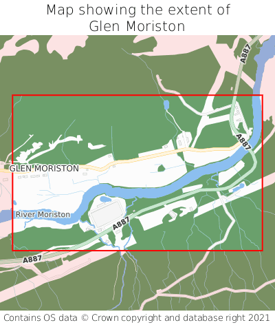 Map showing extent of Glen Moriston as bounding box