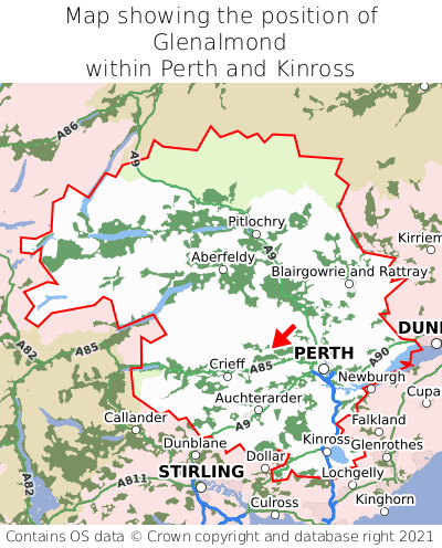 Map showing location of Glenalmond within Perth and Kinross