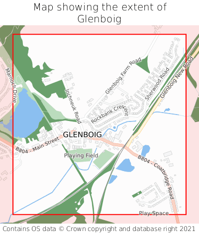 Map showing extent of Glenboig as bounding box