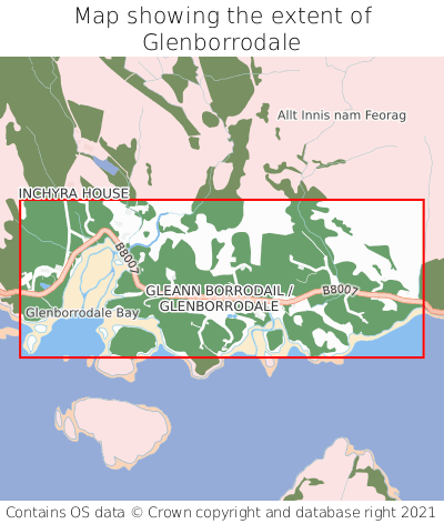 Map showing extent of Glenborrodale as bounding box