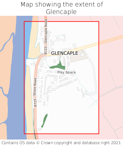 Map showing extent of Glencaple as bounding box