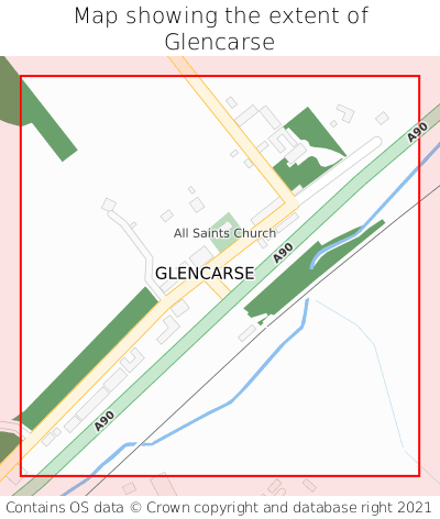 Map showing extent of Glencarse as bounding box