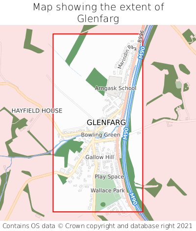 Map showing extent of Glenfarg as bounding box