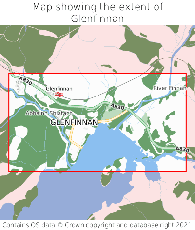 Map showing extent of Glenfinnan as bounding box