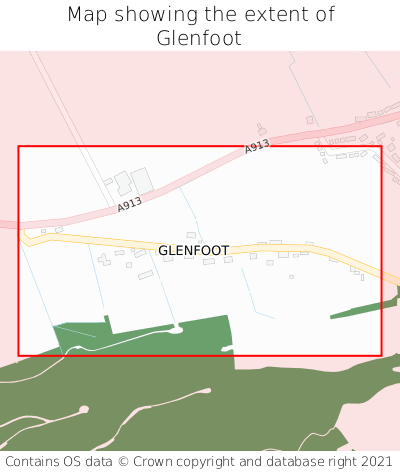 Map showing extent of Glenfoot as bounding box