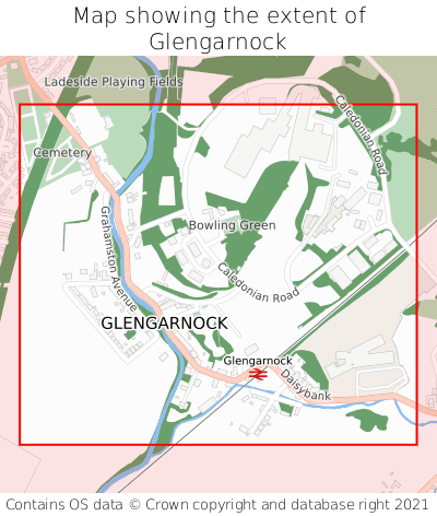 Map showing extent of Glengarnock as bounding box