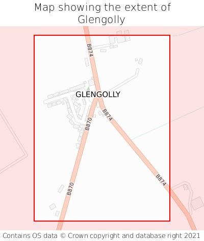 Map showing extent of Glengolly as bounding box