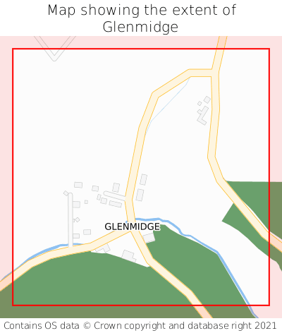 Map showing extent of Glenmidge as bounding box