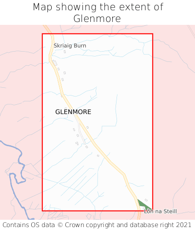 Map showing extent of Glenmore as bounding box