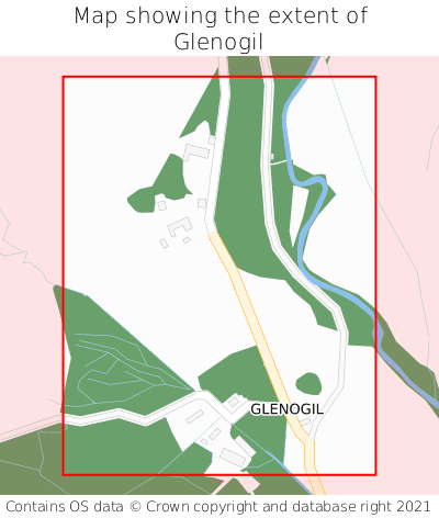 Map showing extent of Glenogil as bounding box