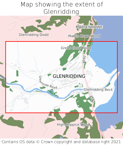 Map showing extent of Glenridding as bounding box