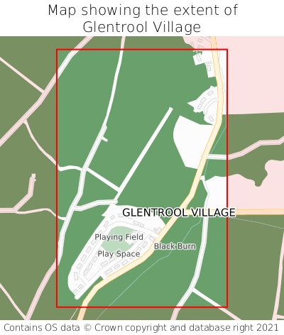 Map showing extent of Glentrool Village as bounding box