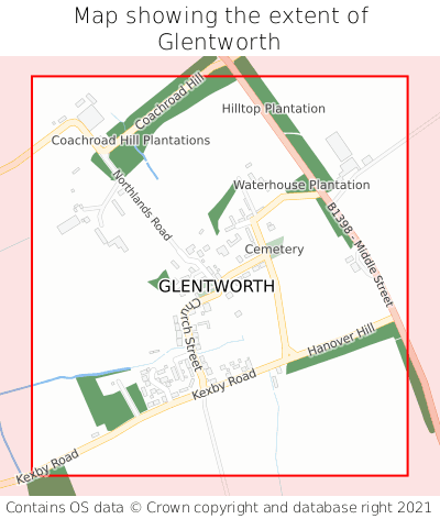 Map showing extent of Glentworth as bounding box