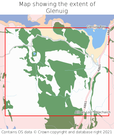 Map showing extent of Glenuig as bounding box