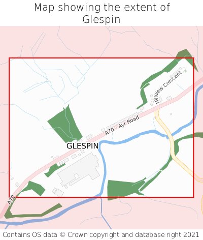 Map showing extent of Glespin as bounding box