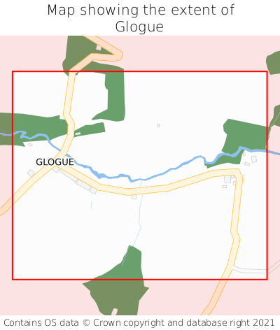 Map showing extent of Glogue as bounding box