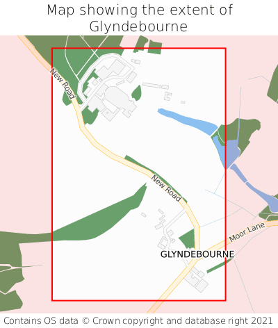 Map showing extent of Glyndebourne as bounding box