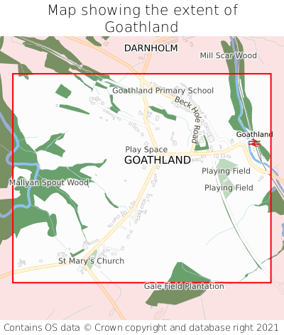 Map showing extent of Goathland as bounding box