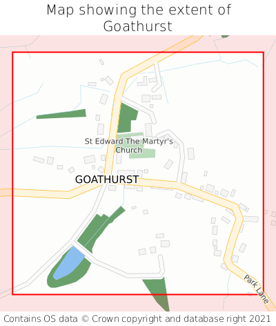 Map showing extent of Goathurst as bounding box