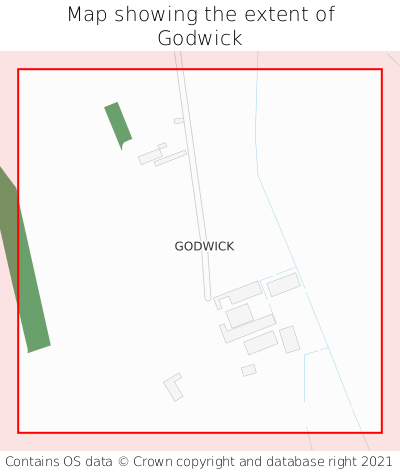 Map showing extent of Godwick as bounding box