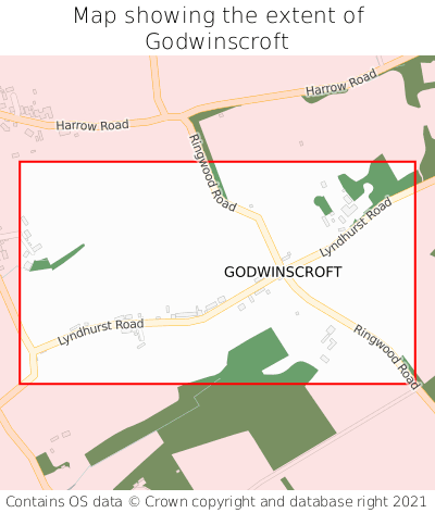 Map showing extent of Godwinscroft as bounding box