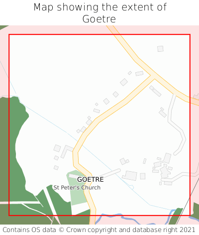 Map showing extent of Goetre as bounding box