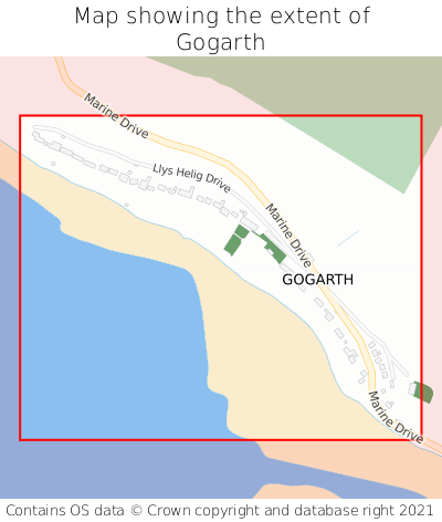 Map showing extent of Gogarth as bounding box