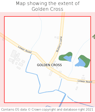 Map showing extent of Golden Cross as bounding box