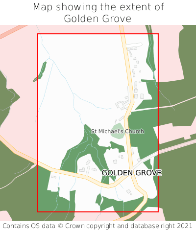 Map showing extent of Golden Grove as bounding box